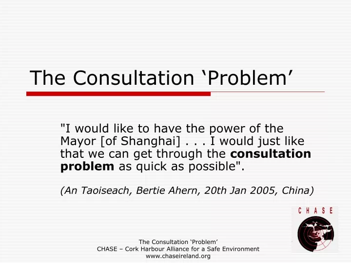 the consultation problem