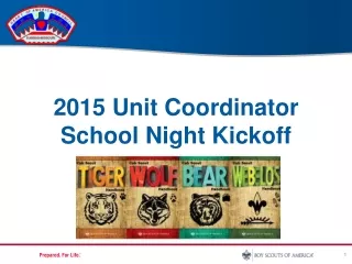 2015 Unit Coordinator School Night Kickoff
