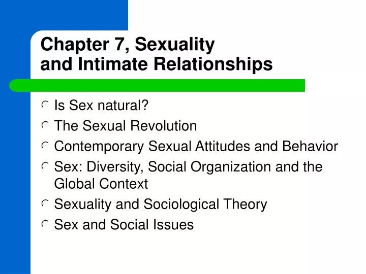 chapter 7 sexuality and intimate relationships