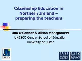 Citizenship Education in Northern Ireland –  preparing the teachers