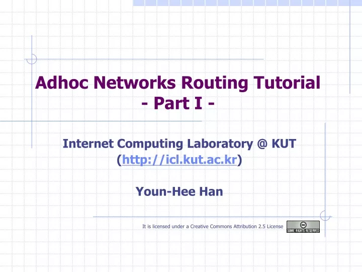 adhoc networks routing tutorial part i