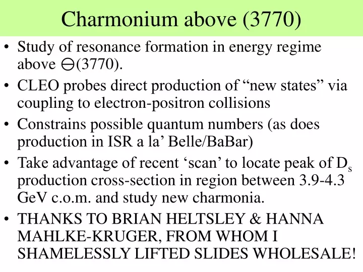charmonium above 3770