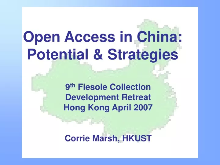 open access in china potential strategies
