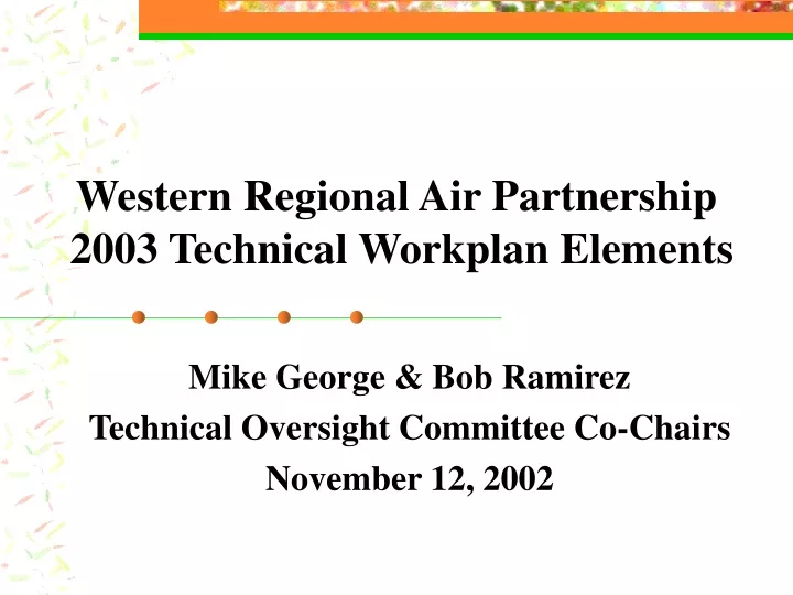 western regional air partnership 2003 technical workplan elements