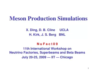 Meson Production Simulations