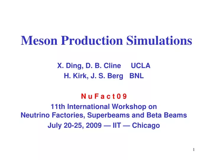 meson production simulations