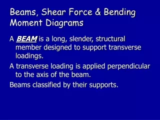 Beams, Shear Force &amp; Bending Moment Diagrams