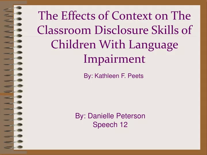 the effects of context on the classroom
