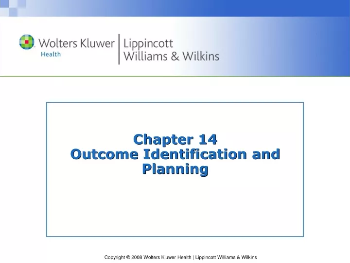 chapter 14 outcome identification and planning