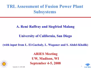 TRL Assessment of Fusion Power Plant Subsystems