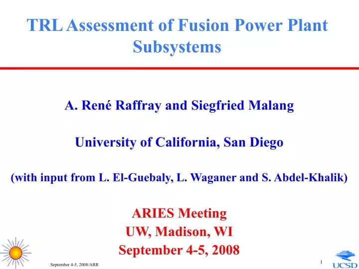 trl assessment of fusion power plant subsystems