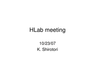 HLab meeting