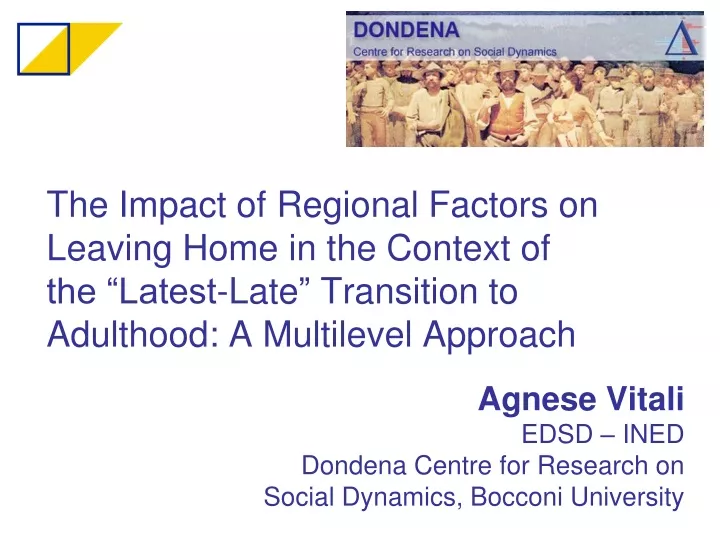 agnese vitali edsd ined dondena centre for research on social dynamics bocconi university