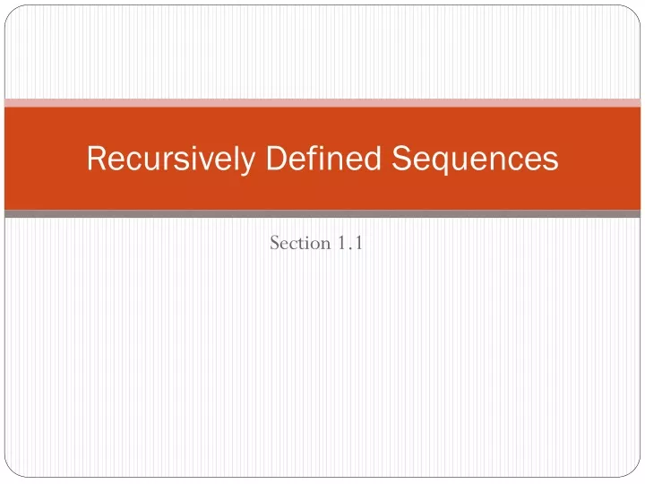 recursively defined sequences