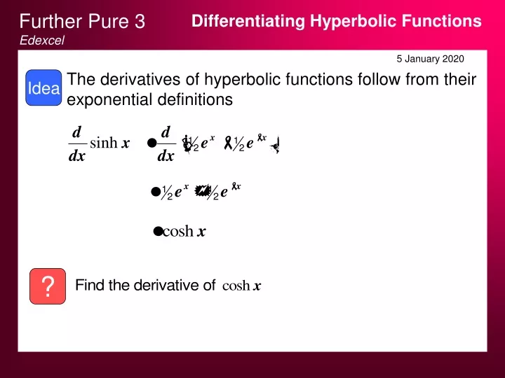 differentiating hyperbolic functions
