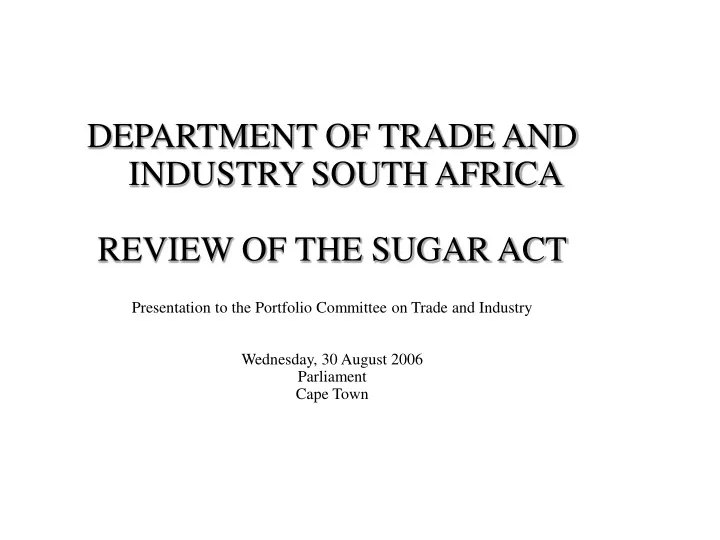 department of trade and industry south africa