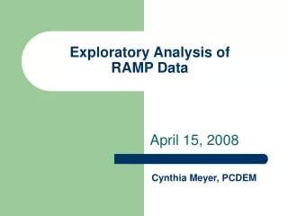 Exploratory Analysis of  RAMP Data