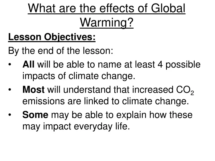 what are the effects of global warming