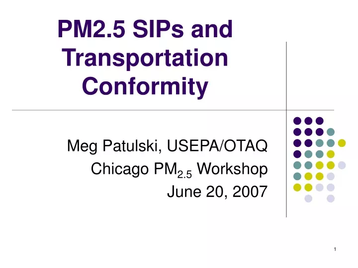 pm2 5 sips and transportation conformity
