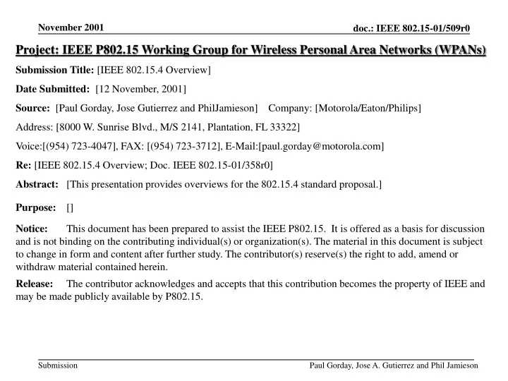 project ieee p802 15 working group for wireless