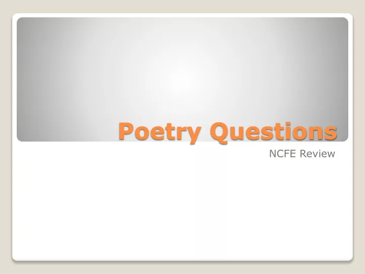 poetry questions