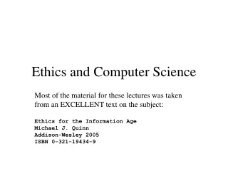 Ethics and Computer Science