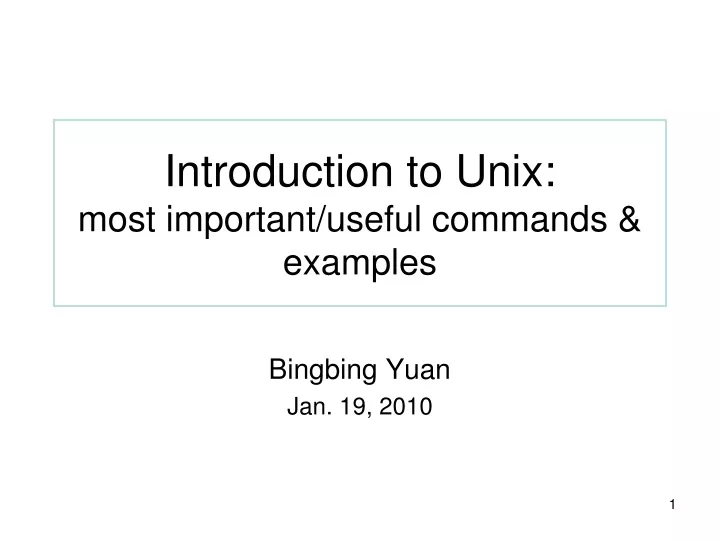 introduction to unix most important useful commands examples