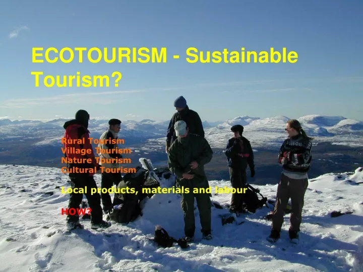 ecotourism sustainable tourism