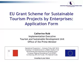 EU Grant Scheme for Sustainable Tourism Projects by Enterprises: Application Form