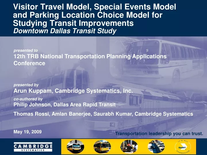 visitor travel model special events model