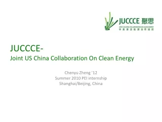 JUCCCE- Joint US China Collaboration On Clean Energy