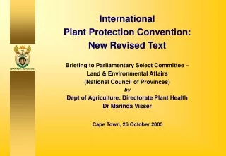 International Plant Protection Convention: New Revised Text