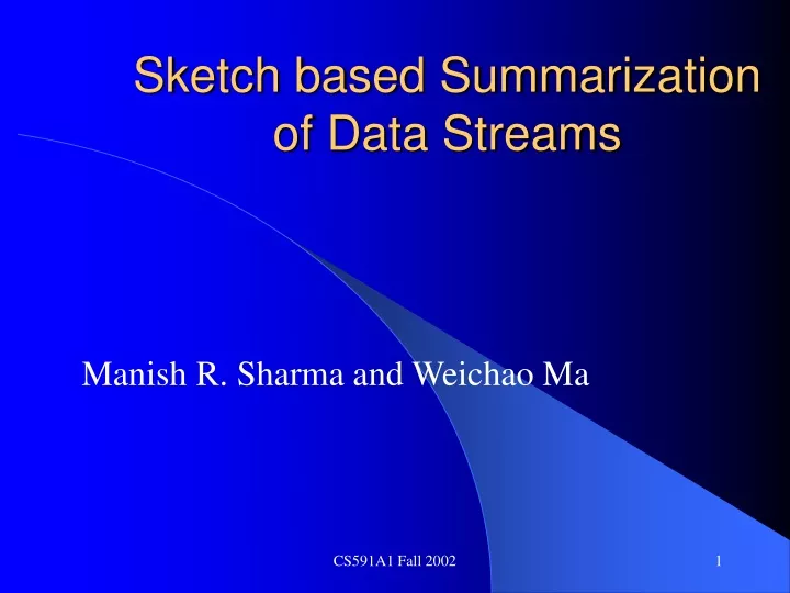 sketch based summarization of data streams