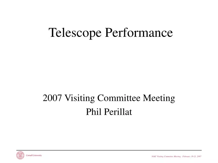 telescope performance