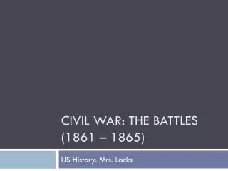 CIVIL WAR: THE BATTLES (1861 – 1865)