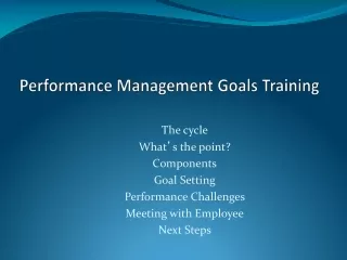 Performance  Management Goals Training
