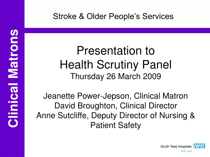 stroke older people s services