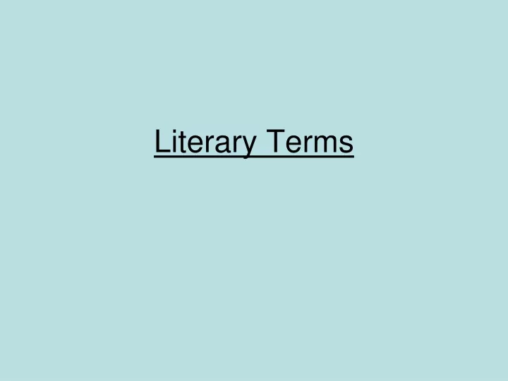 literary terms