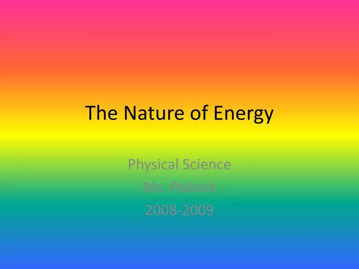 the nature of energy
