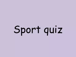 Sport quiz