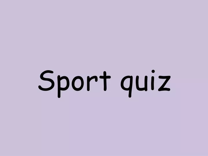 sport quiz