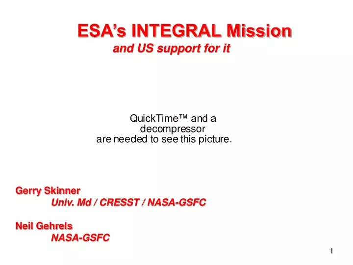 esa s integral mission and us support for it