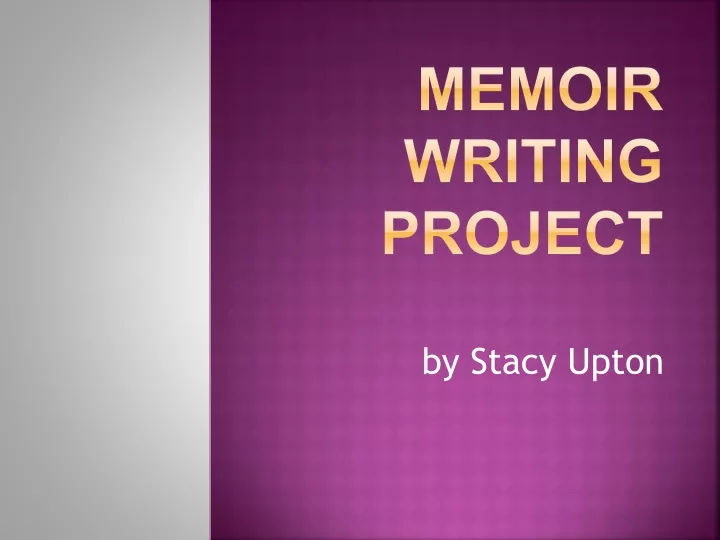memoir writing project