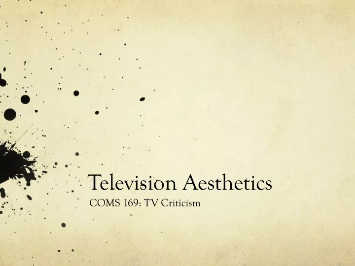 television aesthetics