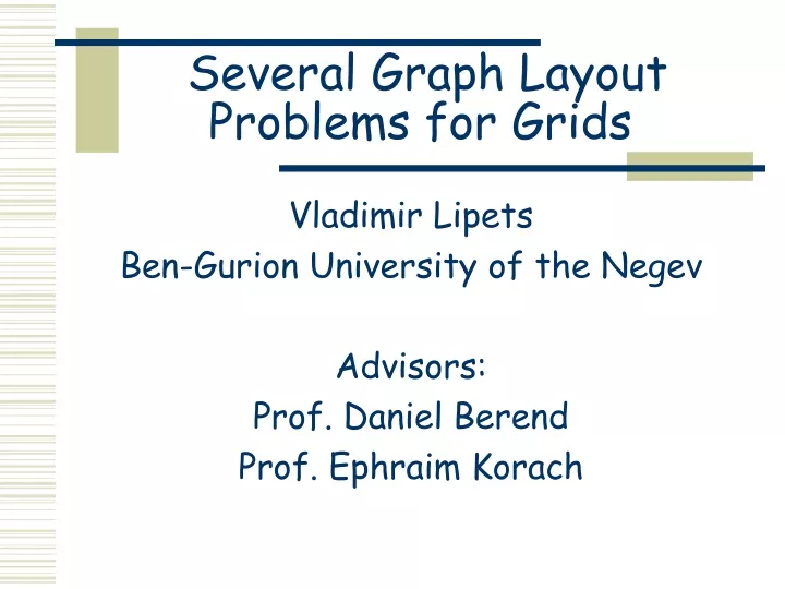 several graph layout problems for grids