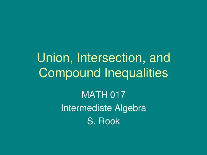 union intersection and compound inequalities