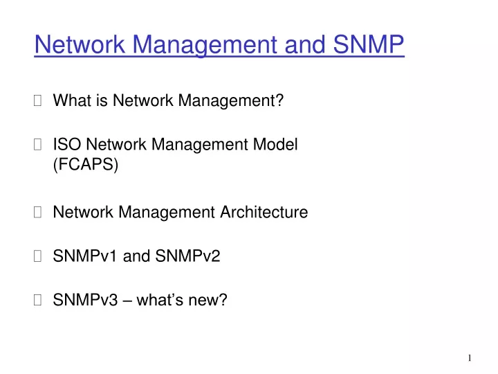 network management and snmp