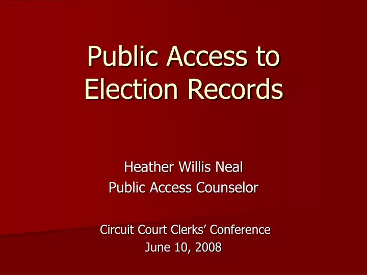 public access to election records