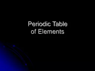 Periodic Table  of Elements