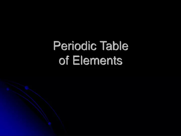 periodic table of elements